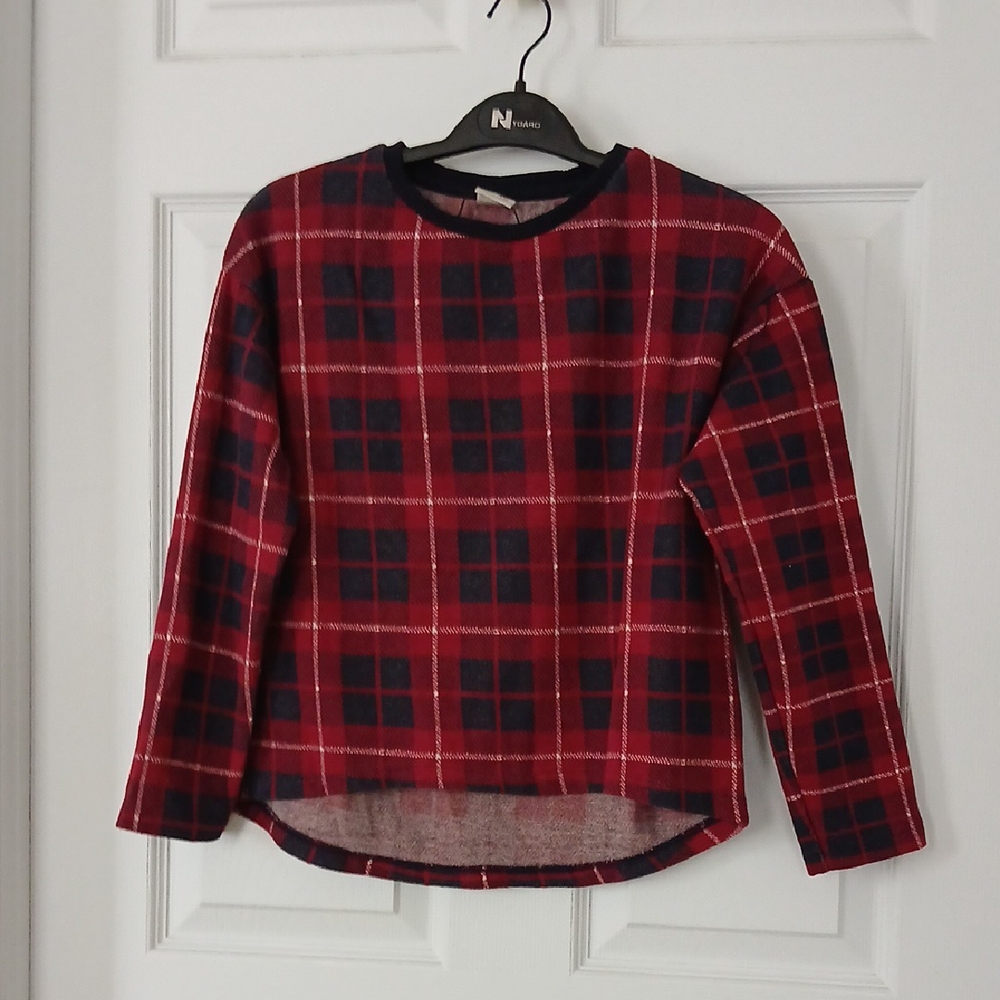 Plaid Red and Black Kids Sweater